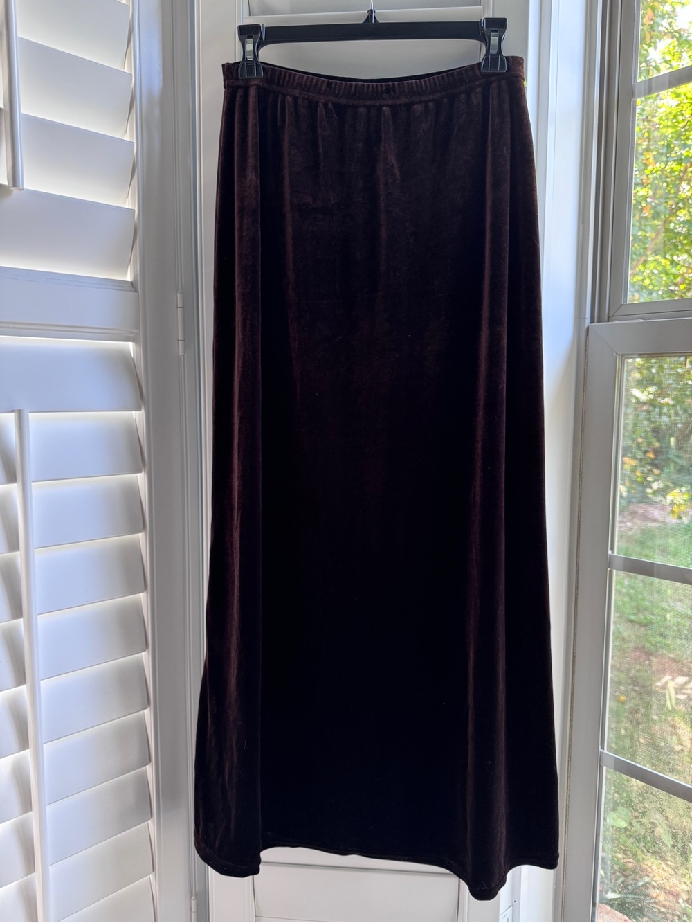 TWEEDS dark brown velvet skirt size Medium